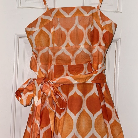 NWT orange and white patterned Anthropologie sundress! 00P - Picture 2 of 3